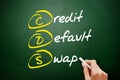 CDS â Credit Default Swap acronym, business concept on blackboard